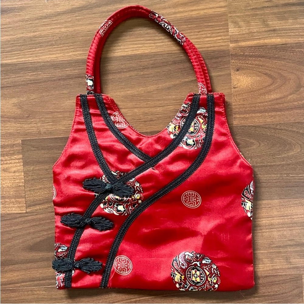Red Asian-Inspired Cosmetic/Travel Bag